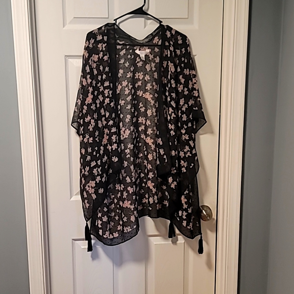 LC Lauren Conrad, size small, black with pink blossoms